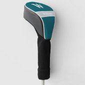 White Monogram Name Golf Head Cover Headcover (angewinkelt)