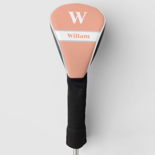 White Monogram Name Golf Head Cover Headcover (Vorderseite)