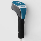 White Monogram Name Golf Head Cover Headcover (angewinkelt)