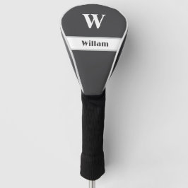 White Monogram Name Golf Head Cover Headcover
