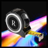 White Monogram on Black Handyman Gift Tool Maßband