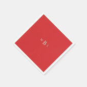 White Monogram Red Wedding Napkins Serviette (Ecke)