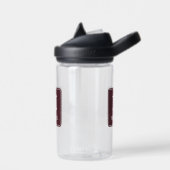 White Monogram und Name on Dusty Burgundy Trinkflasche (Links)