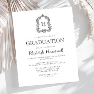 White Monogram Wappen Graduation Party