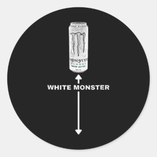White Monster Funny Joke Man Friends Runder Aufkleber