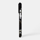 White moody flowers on dark background iPhone hülle (Linke Seite)