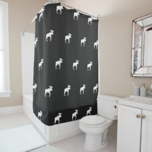 White Moose Design von Leslie Harlow Duschvorhang