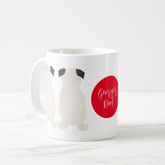White Mops Geschenk für Vater Kaffeetasse (Vorderseite Links)