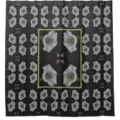 White Morning Glory Blume Abstraktes Muster Duschvorhang (Vorderseite)