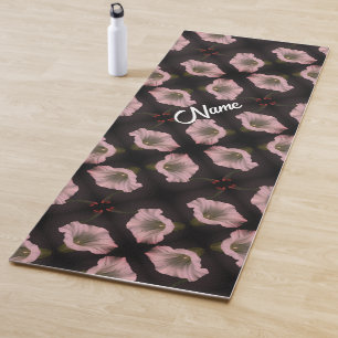 White Morning Glory Blume Muster Personalisiert Yogamatte