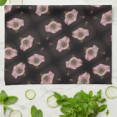 White Morning Glory Blume Nah Up Pattern Geschirrtuch (Gefaltet)