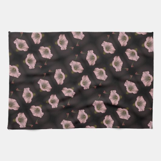 White Morning Glory Blume Nah Up Pattern Geschirrtuch (Horizontal)