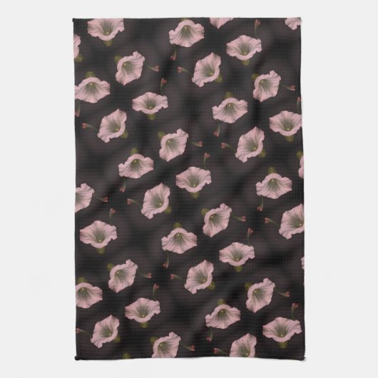 White Morning Glory Blume Nah Up Pattern Geschirrtuch (Vertikal)