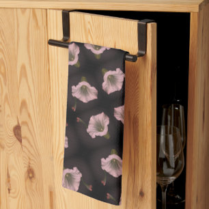 White Morning Glory Blume Nah Up Pattern Geschirrtuch