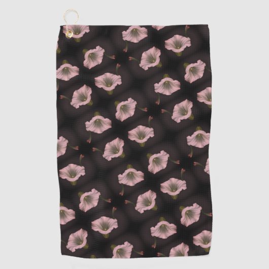 White Morning Glory Blume Nah Up Pattern Golfhandtuch (Vorderseite)