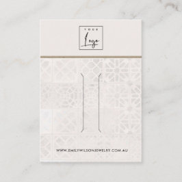 WHITE MOROCCAN TILE TEXTURE HAIR CLIP DISPLAD CARD VISITENKARTE