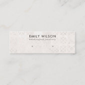 WHITE MOROCCAN TILE TEXTURE STUD EARRING DISPLAPLA MINI VISITENKARTE (Vorderseite)