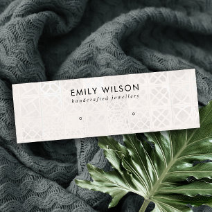 WHITE MOROCCAN TILE TEXTURE STUD EARRING DISPLAPLA MINI VISITENKARTE