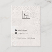 WHITE MOROCCAN TILE TEXTURE STUD EARRING DISPLAPLA VISITENKARTE (Rückseite)