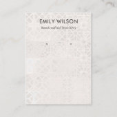 WHITE MOROCCAN TILE TEXTURE STUD EARRING DISPLAPLA VISITENKARTE (Vorderseite)