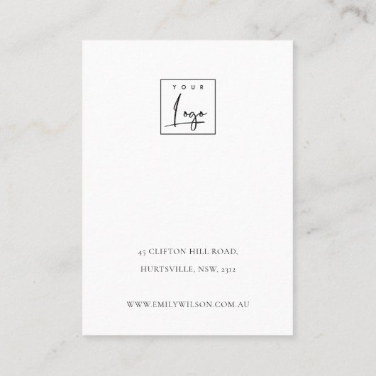 WHITE MOROCCAN TILE TEXTURE STUD EARRING DISPLAPLA VISITENKARTE (Rückseite)