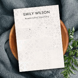 WHITE MOROCCAN TILE TEXTURE STUD EARRING DISPLAPLA VISITENKARTE