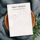 WHITE MOROCCAN TILE TEXTURE STUD EARRING DISPLAPLA VISITENKARTE