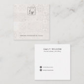 WHITE MOROCCAN TILE TEXTURE STUD EARRING DISPLAY QUADRATISCHE VISITENKARTE (Vorne/Hinten)