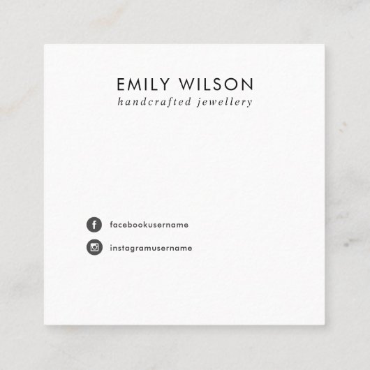 WHITE MOROCCAN TILE TEXTURE STUD EARRING DISPLAY QUADRATISCHE VISITENKARTE (Rückseite)