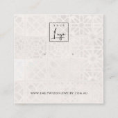 WHITE MOROCCAN TILE TEXTURE STUD EARRING DISPLAY QUADRATISCHE VISITENKARTE (Vorderseite)