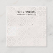 WHITE MOROCCAN TILE TEXTURE STUD EARRING DISPLAY QUADRATISCHE VISITENKARTE (Vorderseite)