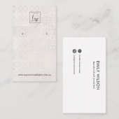 WHITE MOROCCAN TILE TEXTURE STUD EARRING DISPLAY VISITENKARTE (Vorne/Hinten)