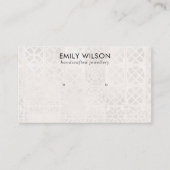 WHITE MOROCCAN TILE TEXTURE STUD EARRING DISPLAY VISITENKARTE (Vorderseite)