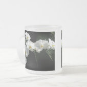 White Moth Orchid Blume & Ferns Mattglastasse (Vorderseite Links)