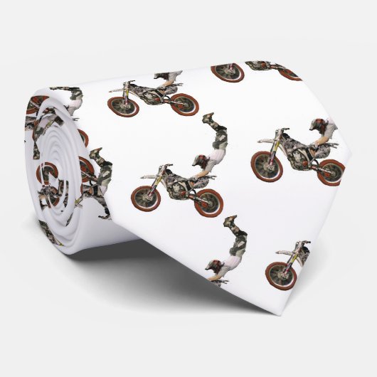 White Moto Krawatte (Gerollt)