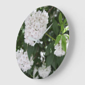 White Mountain Laurel Star Shaped Blume Große Wanduhr (Winkel)