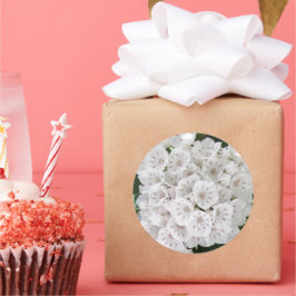 White Mountain Laurel Star Shaped Blume Runder Aufkleber