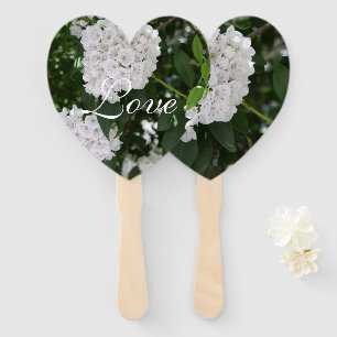 White Mountain Laurel Wedding Paddle Fan Fächer