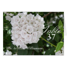 White Mountain Laurel Wedding Table Zent Cards