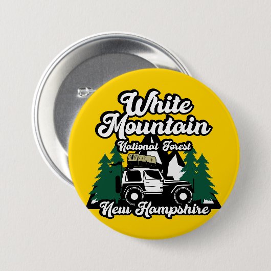White Mountain National Forest New Hampshire Button (Vorne & Hinten)