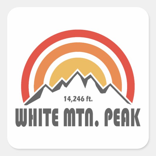White Mountain Peak California Quadratischer Aufkleber (Vorderseite)
