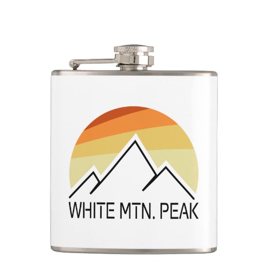 White Mountain Peak California Retro Flachmann (Vorderseite)