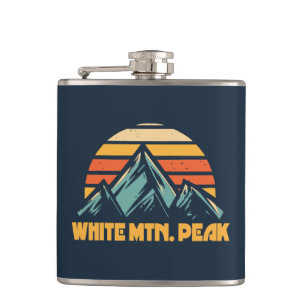 White Mountain Peak California Retro Türkis Flachmann