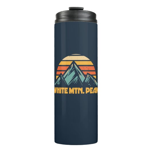 White Mountain Peak California Retro Türkis Thermosbecher (Vorderseite)