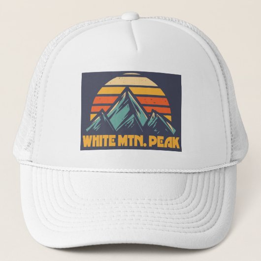 White Mountain Peak California Retro Türkis Truckerkappe (Vorderseite)