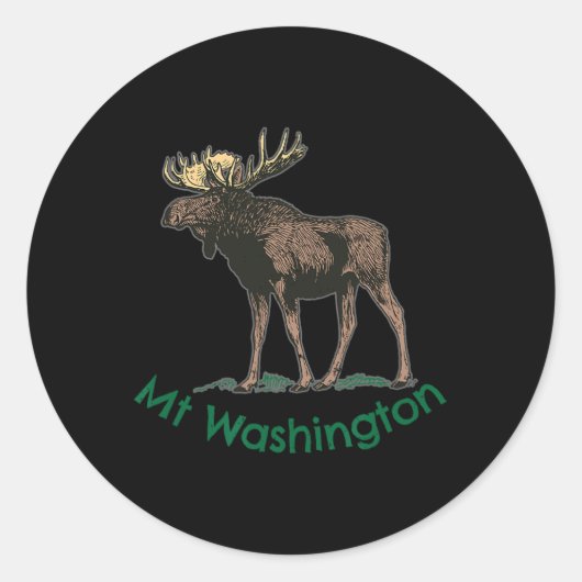 White Mountains Mt Washington New Hampshire Moose  Runder Aufkleber (Vorderseite)
