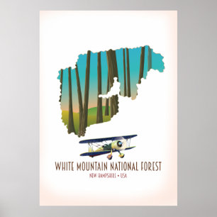 White Mountains National Forest USA Karte Poster