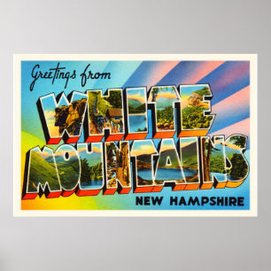 White Mountains New Hampshire NH Travel Souvenir Poster