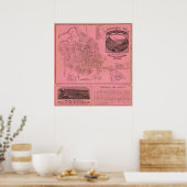 White Mountains Top Map Poster (Küche)