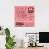 White Mountains Top Map Poster (Heimbüro)